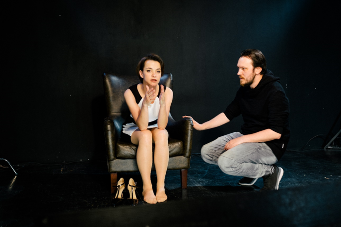 Kryscina Drobyš, Piotr Niepahoda. Zkouška performativního čtení hry Gardenia, 2021. Foto: osobní archiv Piotra Niepahody.